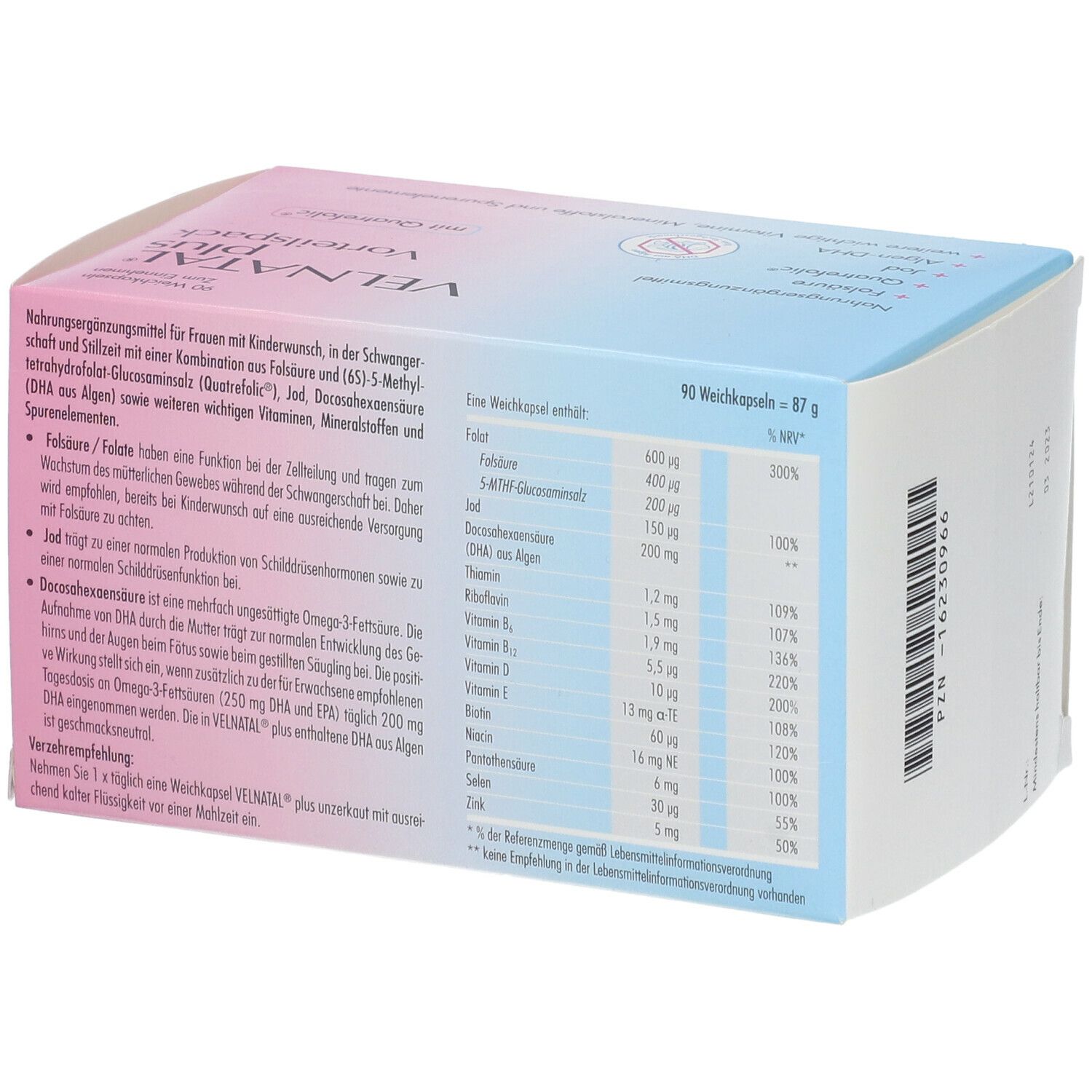 VELNATAL® plus mit Quatrefolic®