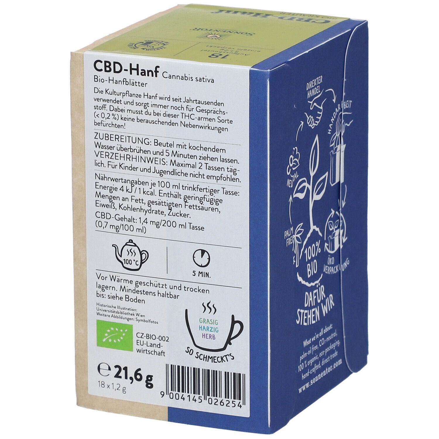 SonnentoR Hanf-CBD Tee Doppelkammerbeutel