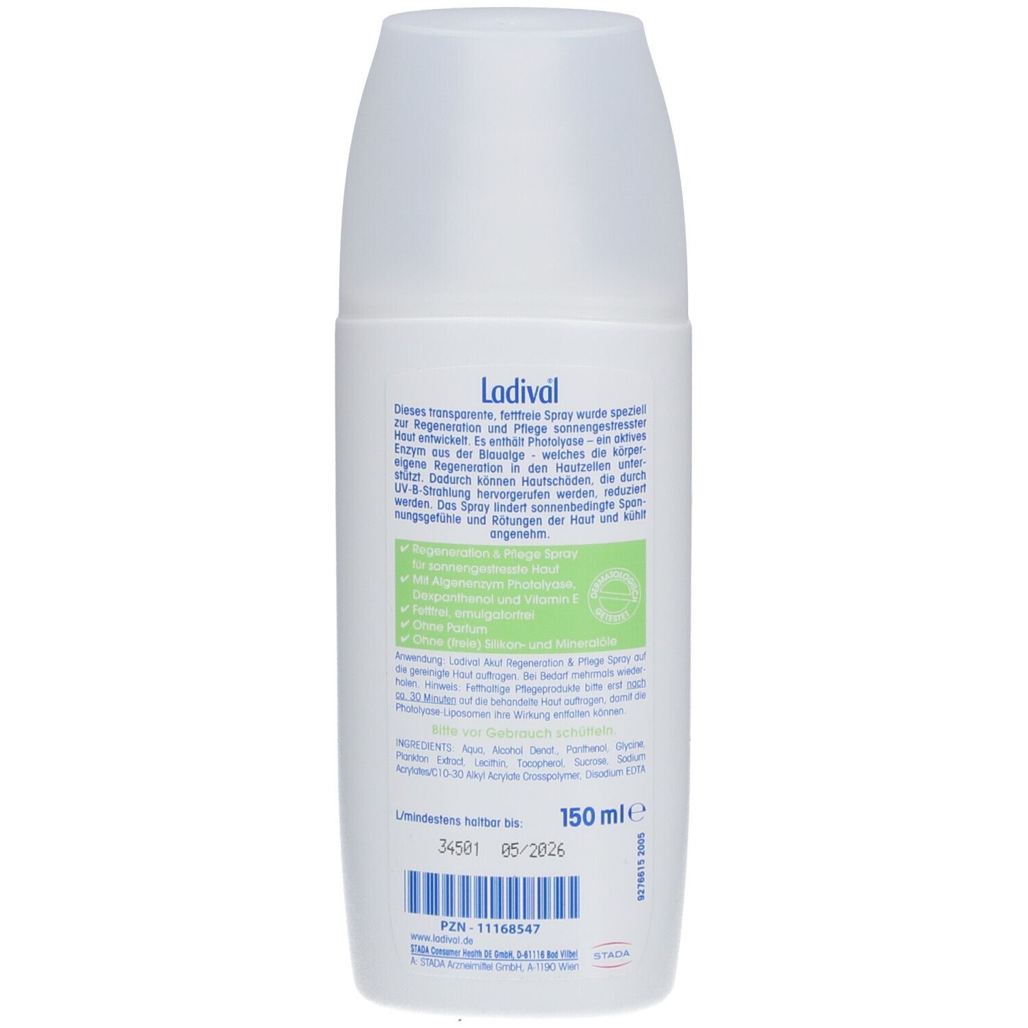 LADIVAL Spray Après Solaire Pour Peaux Allergiques