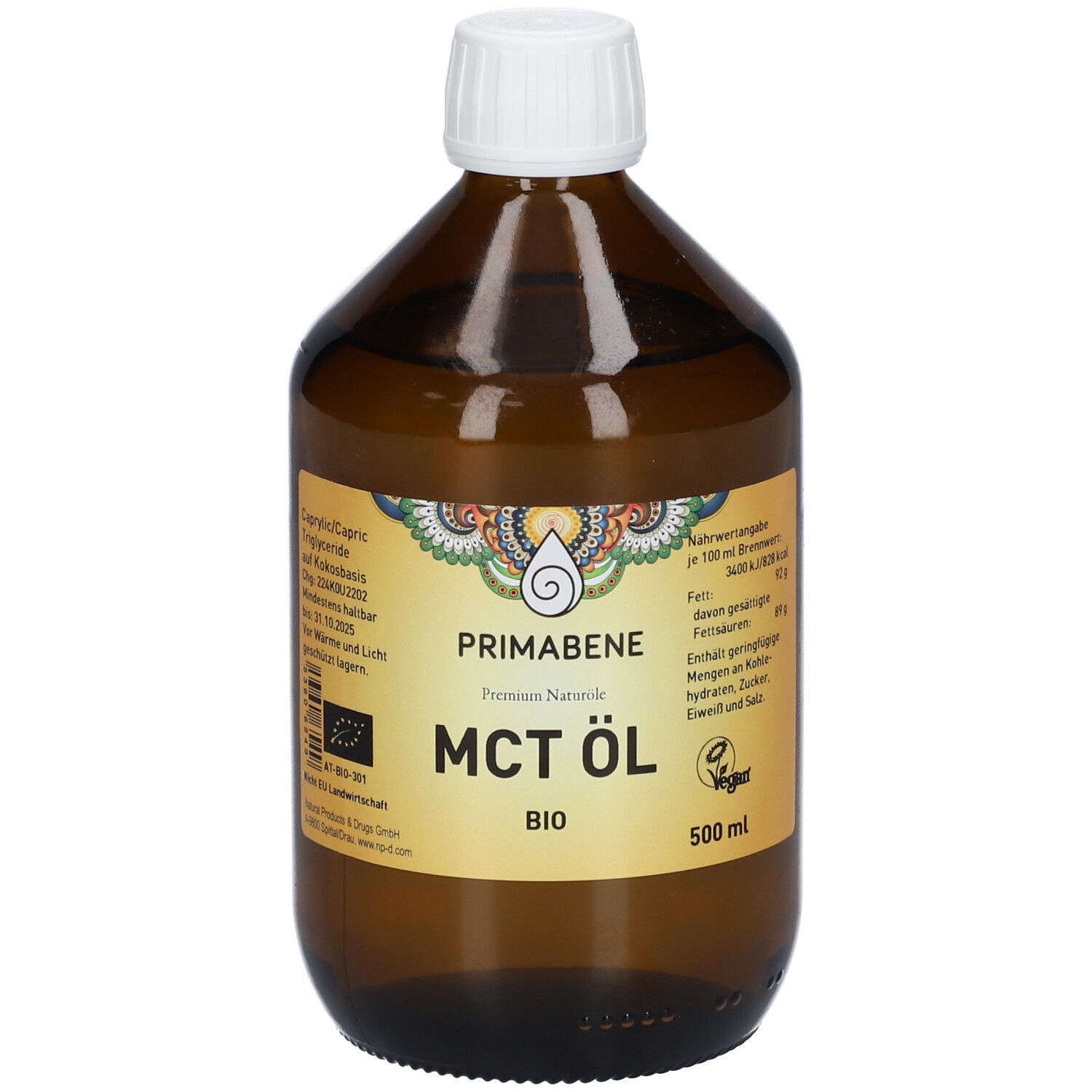 Huile MCT biologique à base de noix de coco 500 ml - Redcare Apotheke