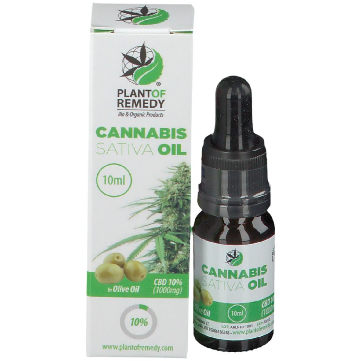 PLANTOFREMEDY® CANNABIS SATIVA OIL avec huile d'olive 10 % CBD