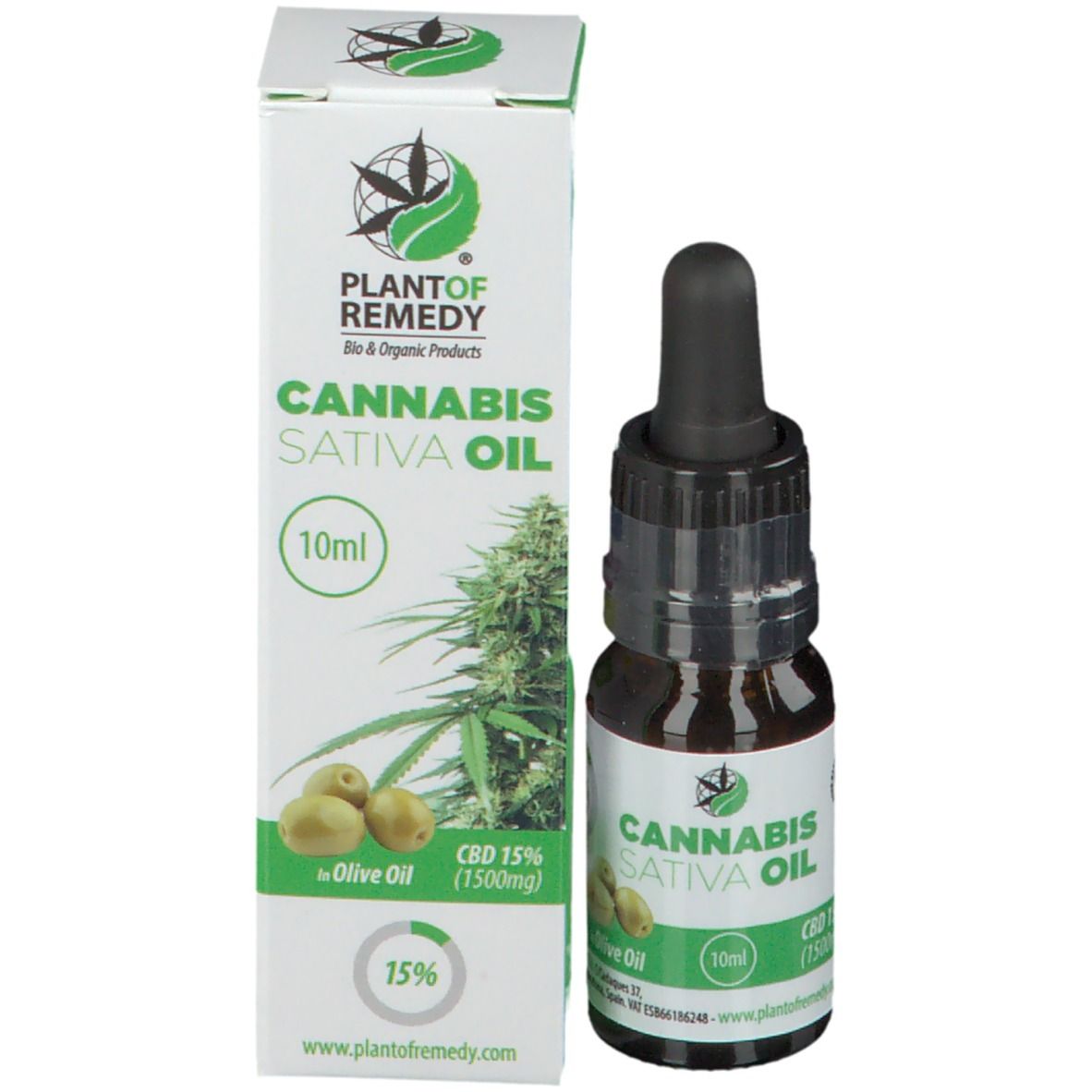 PLANTOFREMEDY® CANNABIS SATIVA OIL Mit Olivenöl 15 % CBD