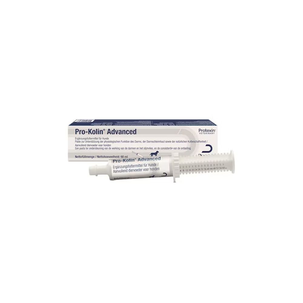 Pro-Kolin Advanced Paste in einer Spritze mit Kartonverpackung.