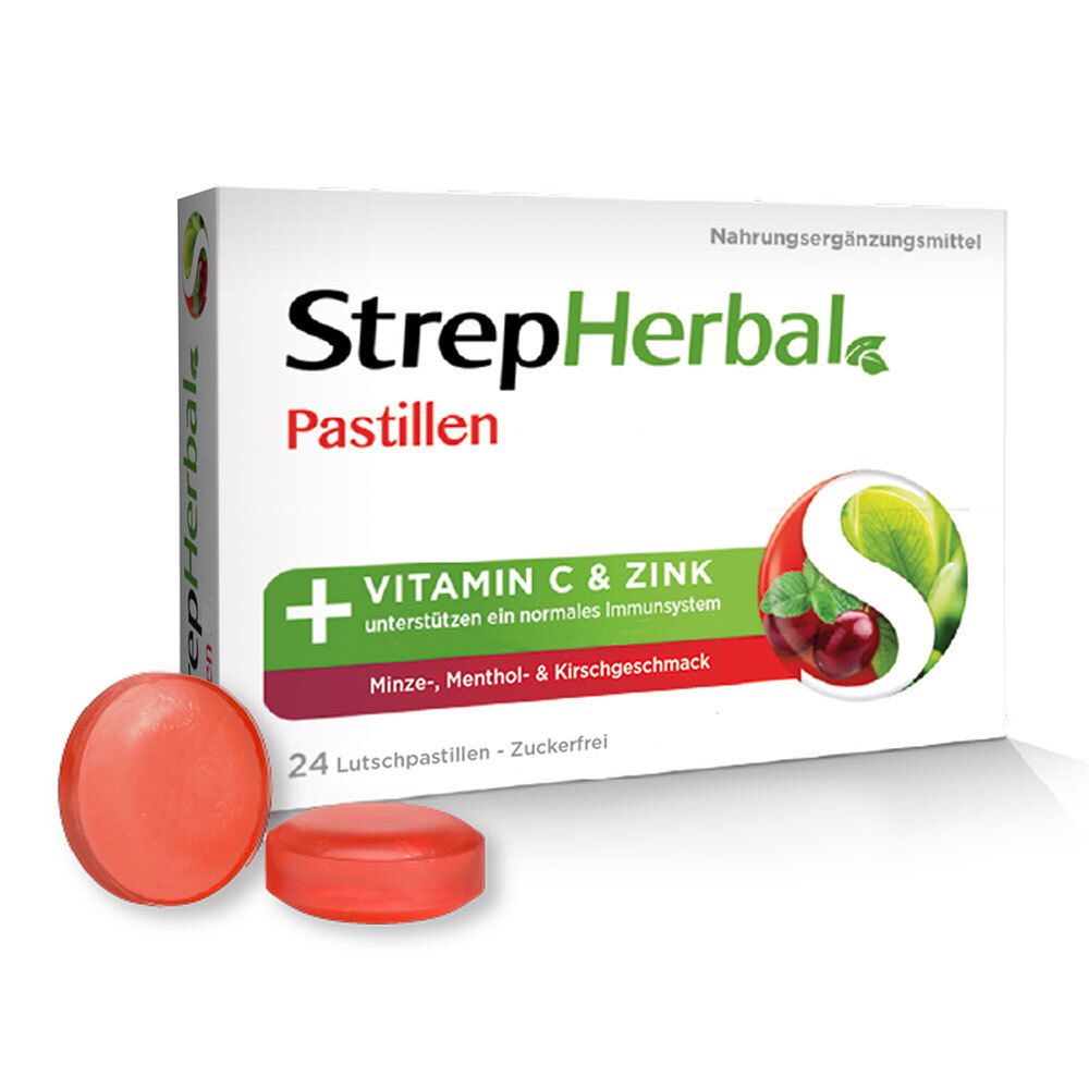 StrepHerbal Pastillen Minze-, Menthol- & Kirschgeschmack