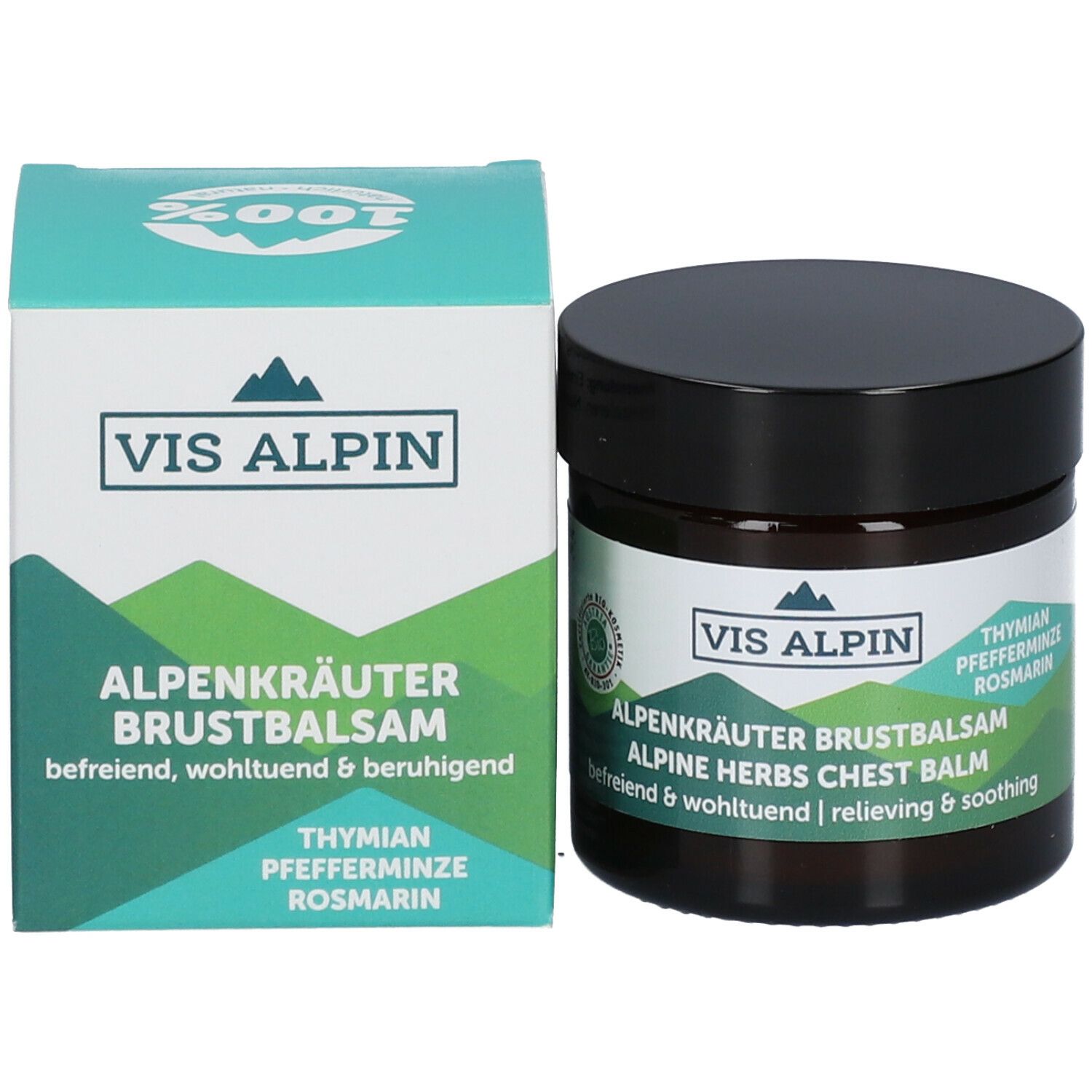 Pot brun et carton. Impression avec nom du produit et logo.