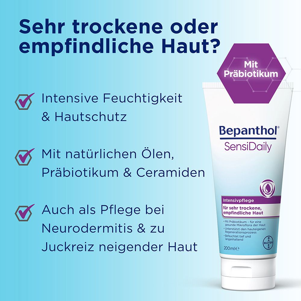 Bepanthol® SensiDaily Intensivpflege für sehr trockene, empfindliche Haut