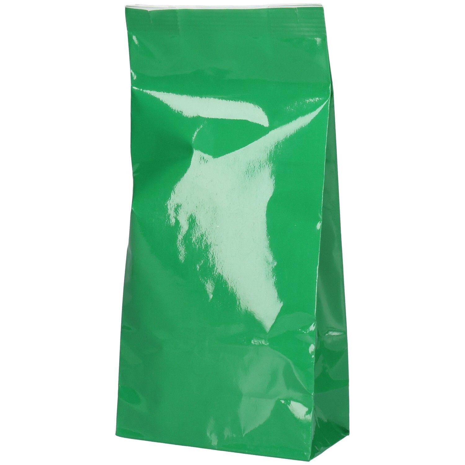 Sachet vert brillant. Aucun autre détail visible.