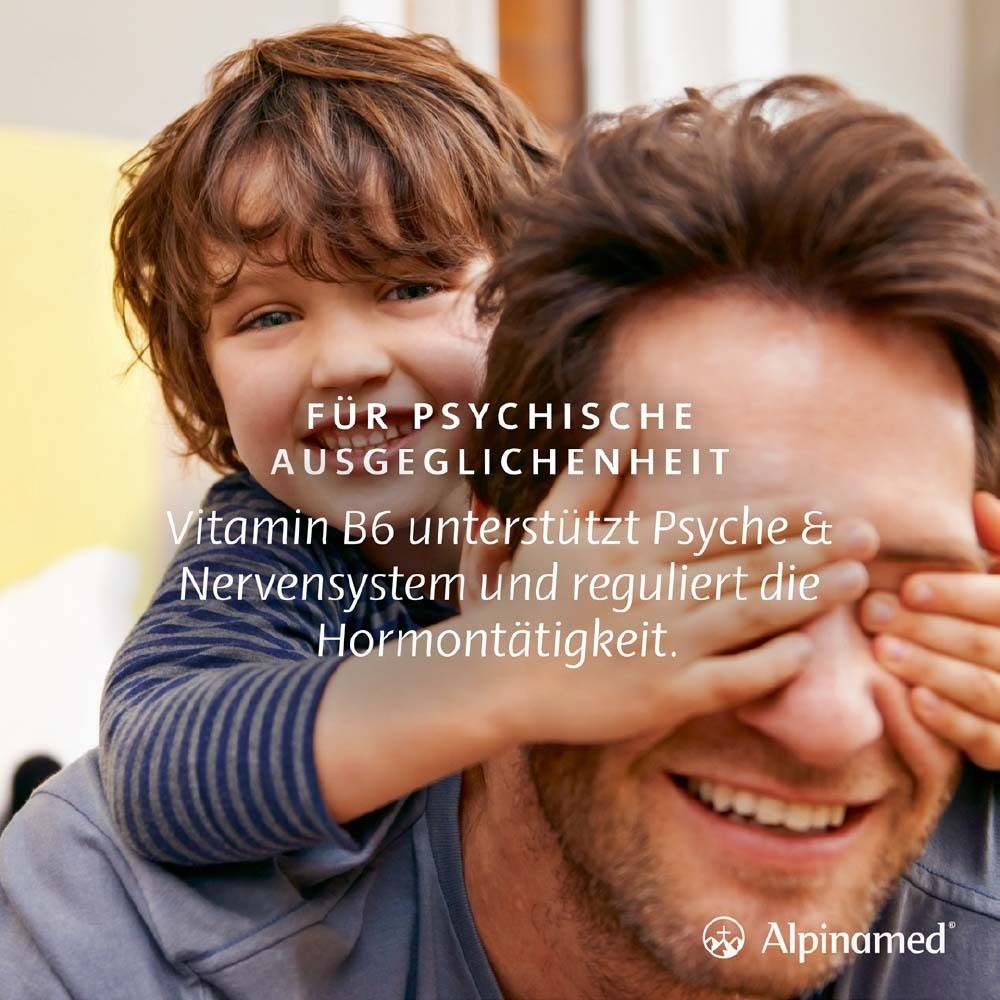 Enfant cachant les yeux du père, Vitamine B6 pour l'équilibre psychique.