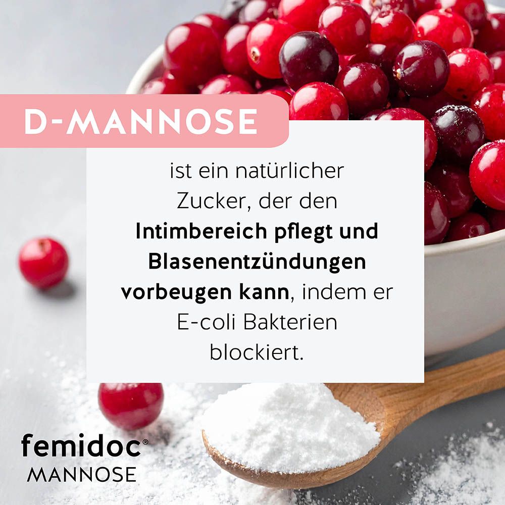 D-Mannose : canneberges et cuillère de poudre.