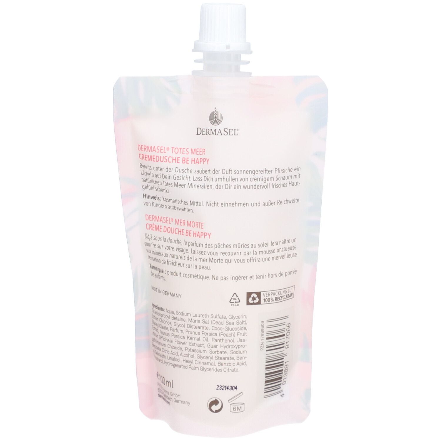 DERMASEL® Crème de douche Be Happy - Pêche