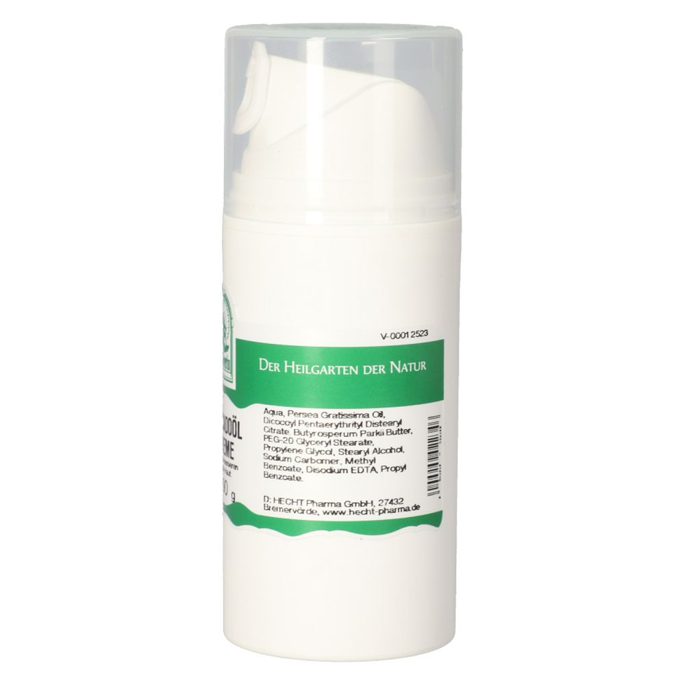 Dos du flacon blanc. Inscription : Der Heilgarten der Natur. Liste des ingrédients. Couvercle transparent.