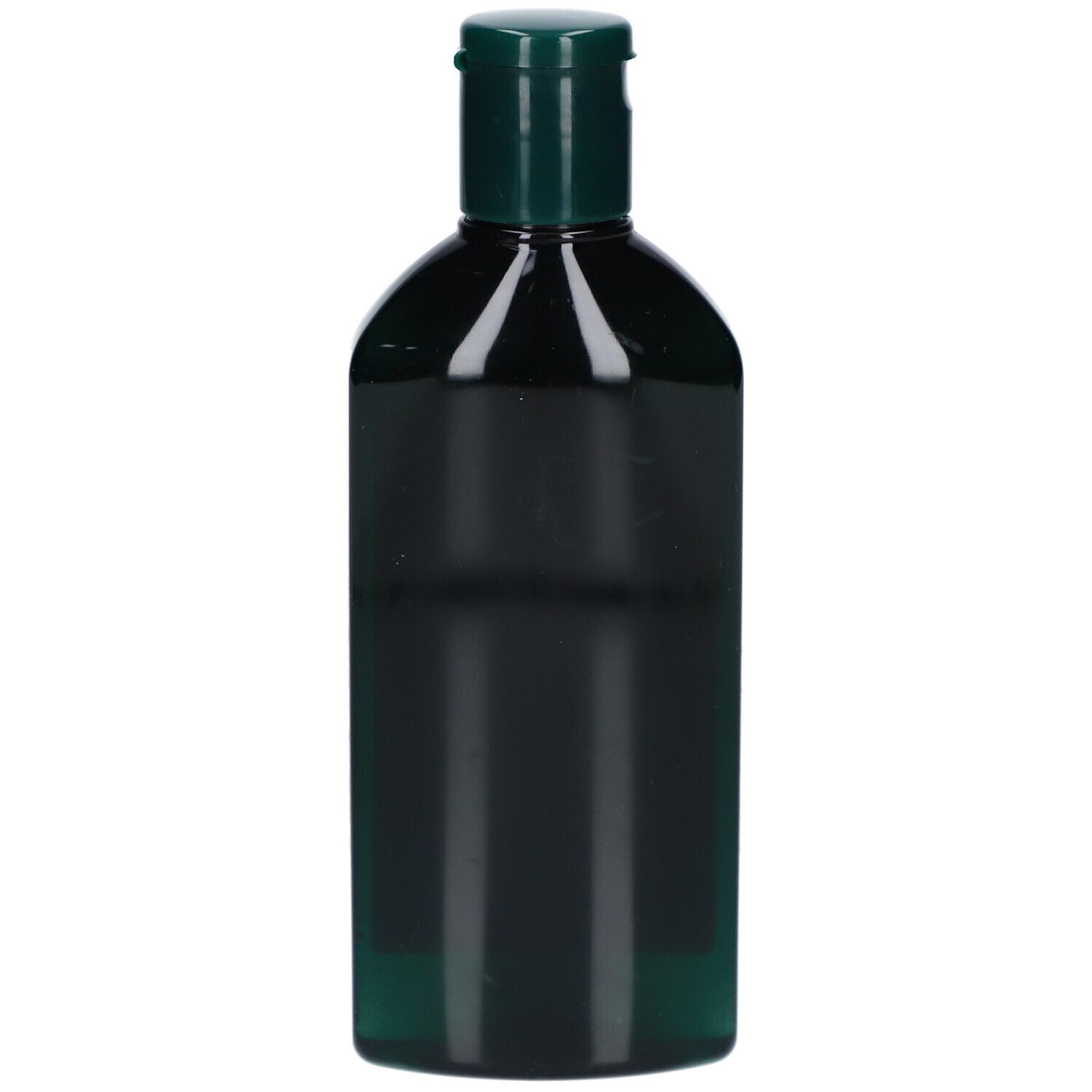 Flacon de shampooing vert avec bouchon vert.