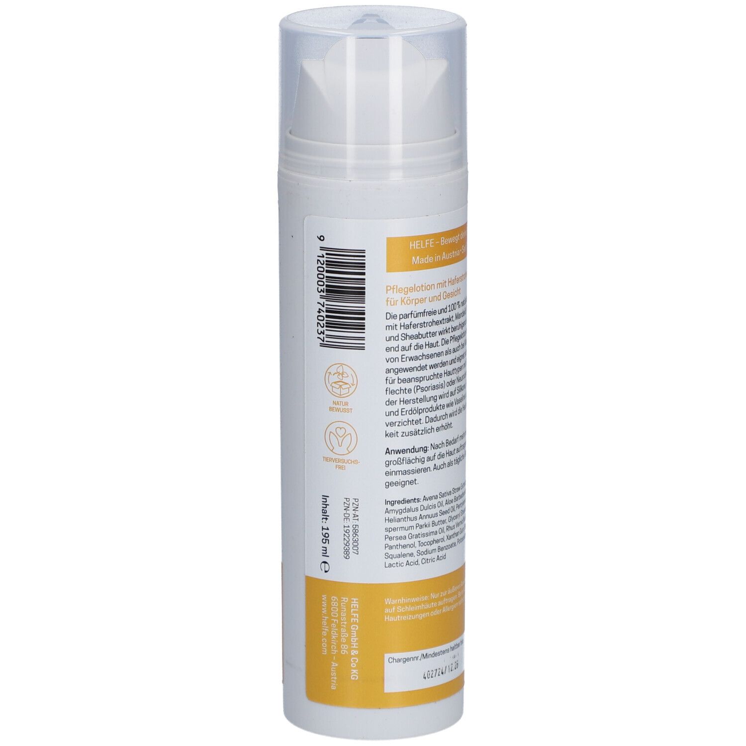 HELFE Lotion de soin à l'extrait de paille d'avoine