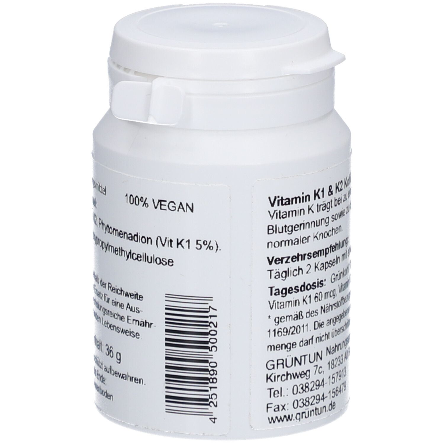 VITAMIN K1 PLUS K2 Kohl Kapseln