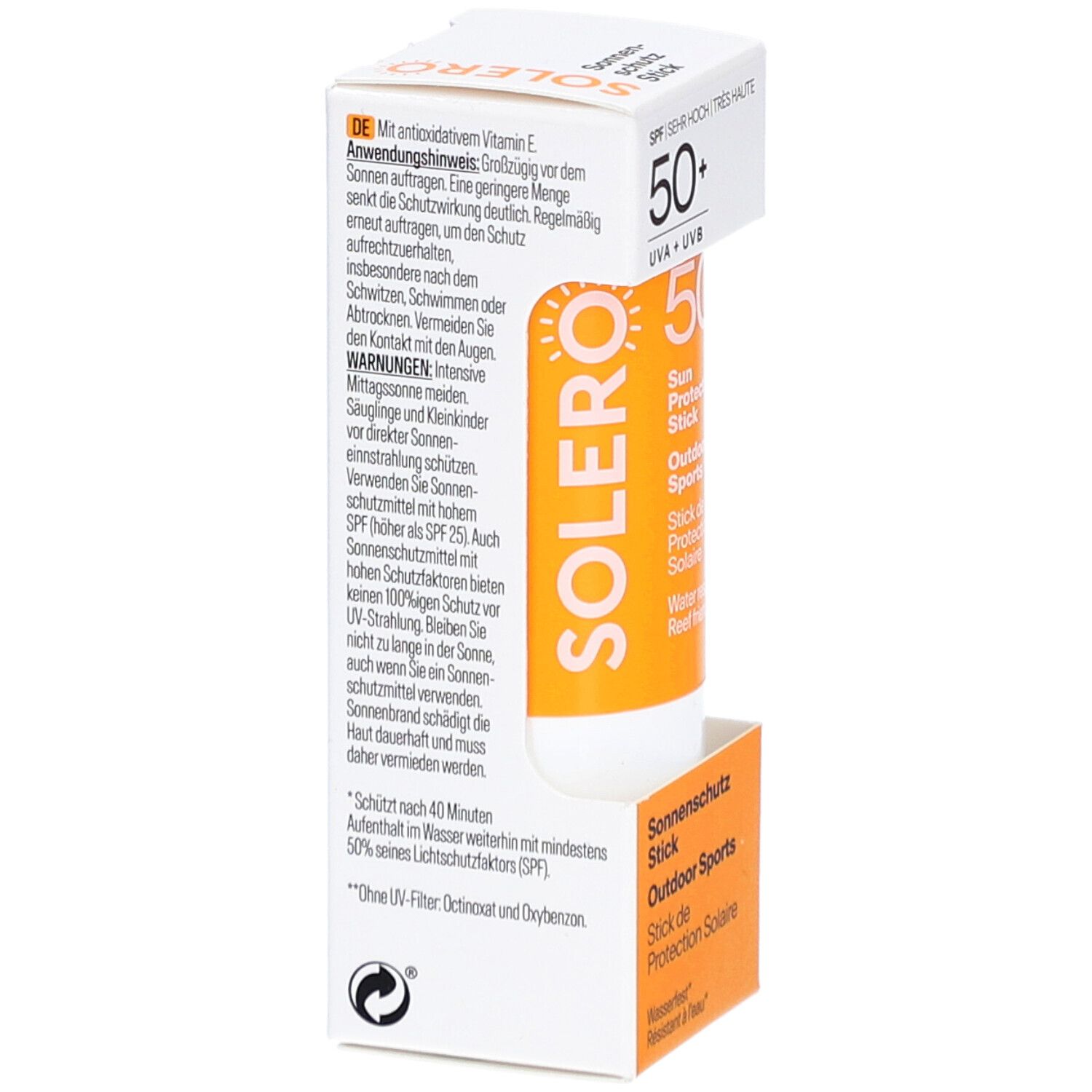 SOLERO Stick de protection solaire Outdoor Sports SPF50+