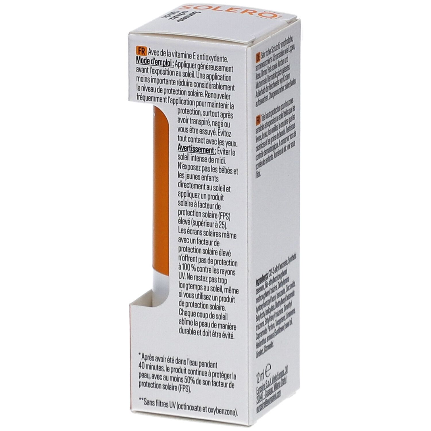 SOLERO Stick de protection solaire Outdoor Sports SPF50+
