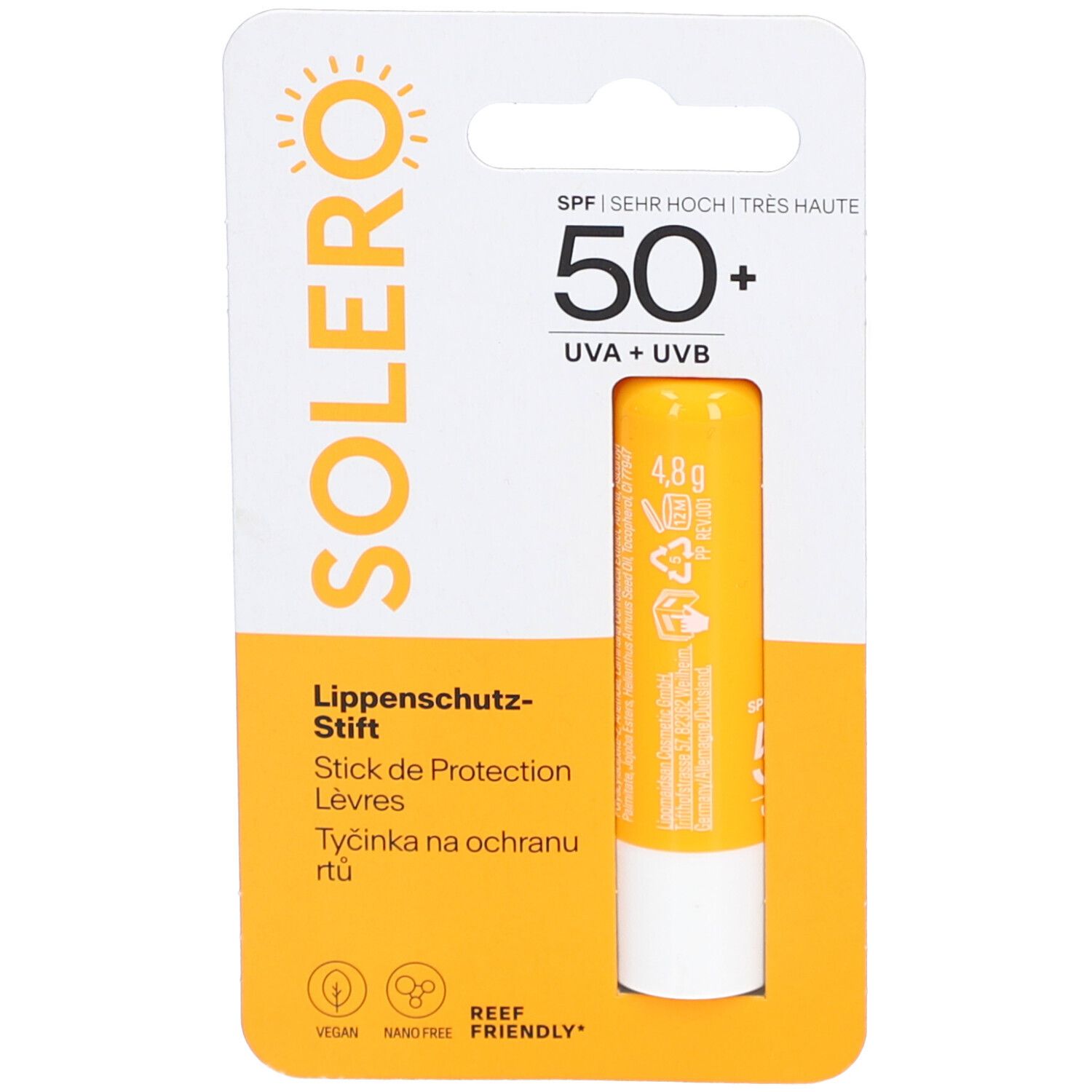SOLERO stick de protection des lèvres SPF 50+