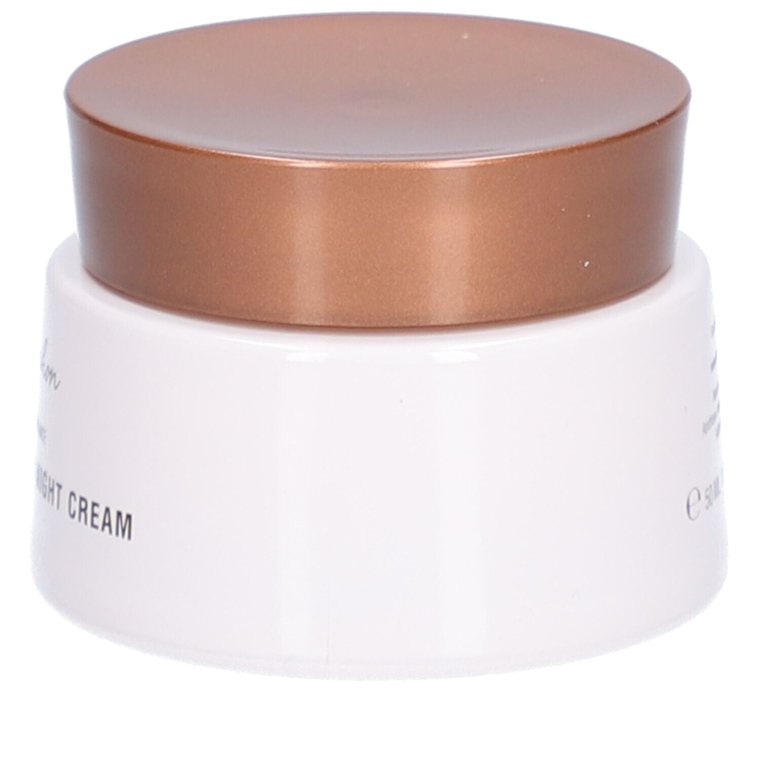 Pot de crème avec couvercle marron. Inscription : THE SUPREME LIFT NIGHT CREAM.