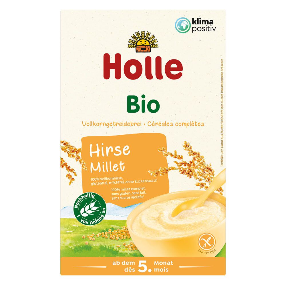 HOLLE Bio Bouillie de céréales complètes Millet dès le 5e mois