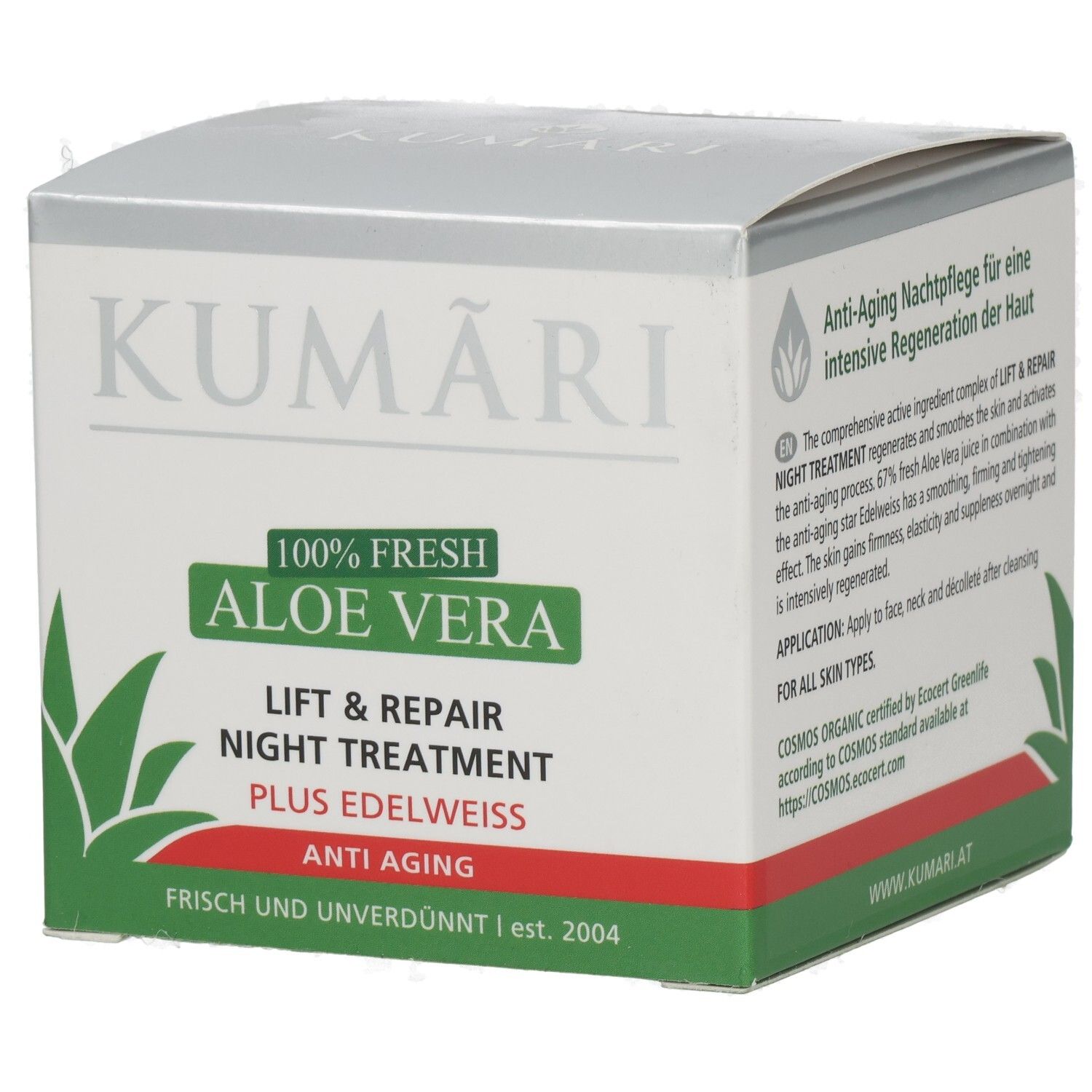 KUMARI LIFT & REPAIR NIGHT TREATMENT Anti-Aging mit Aloe Vera und Edelweiß.