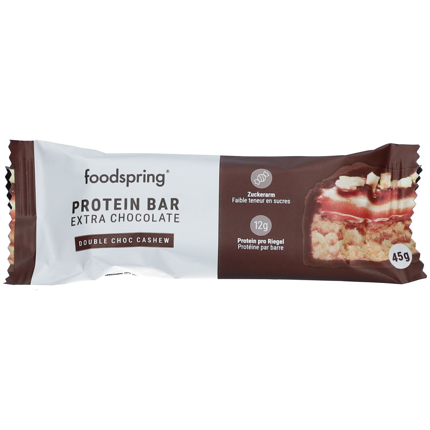 FOODSPRING® Extra Chocolate Barre protéinée Double Chocolate-Cashew