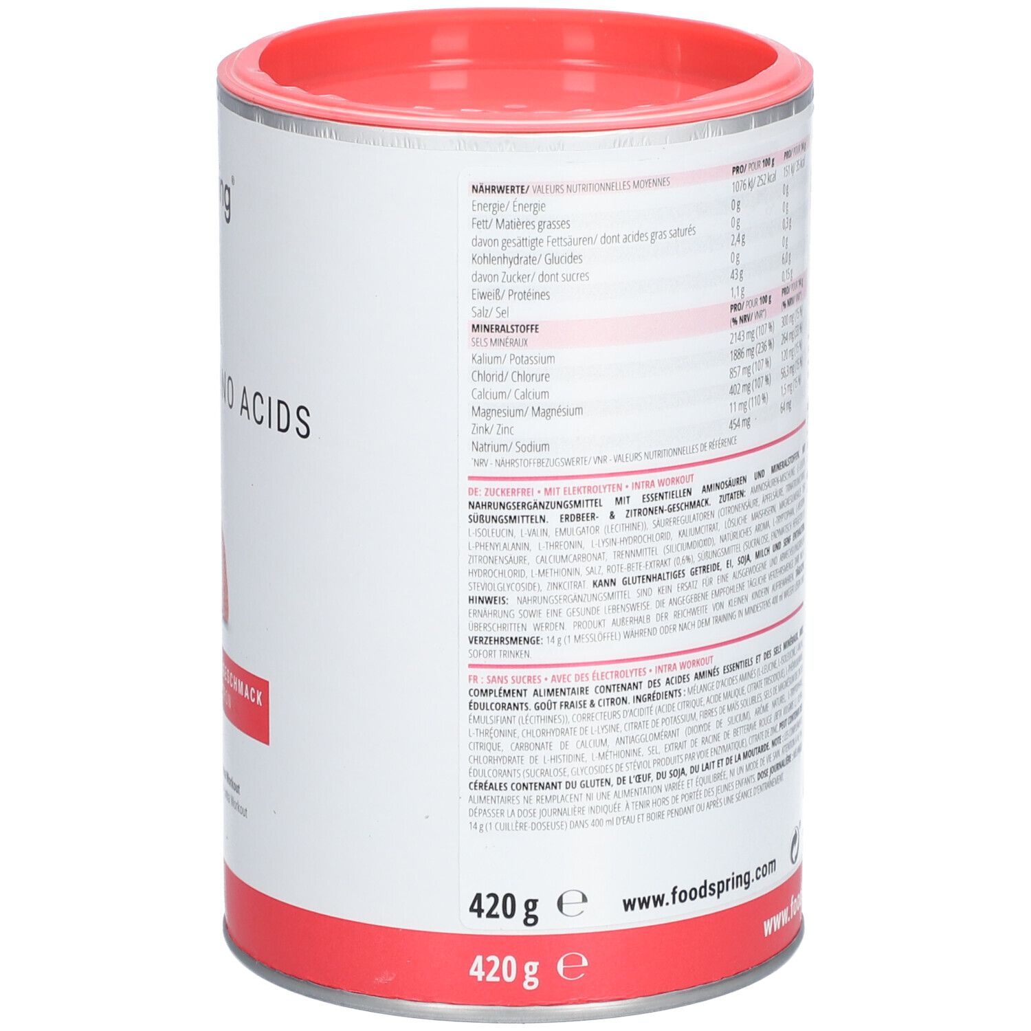FOODSPRING® EAA Acides Aminés Essentiels Fraise & Citron