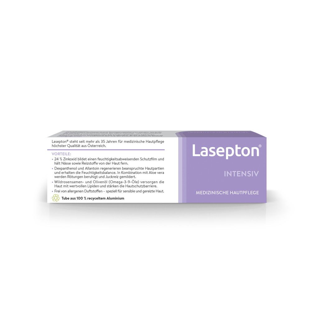 Lasepton Intensiv Schutz Creme Tube und Faltschachtel, medizinische Hautpflege.