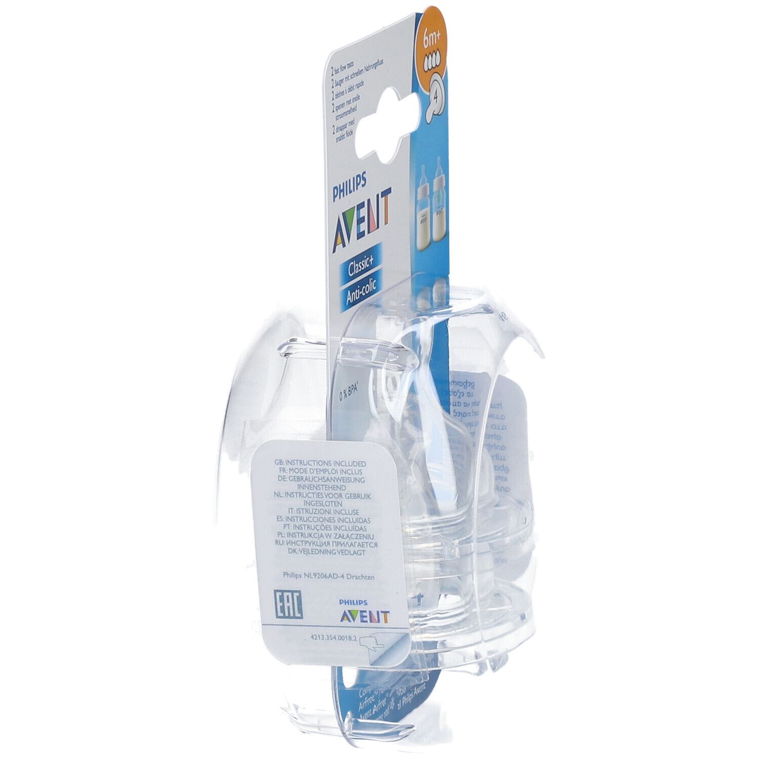 Avent Tétine Classic + debit rapide +6 mois