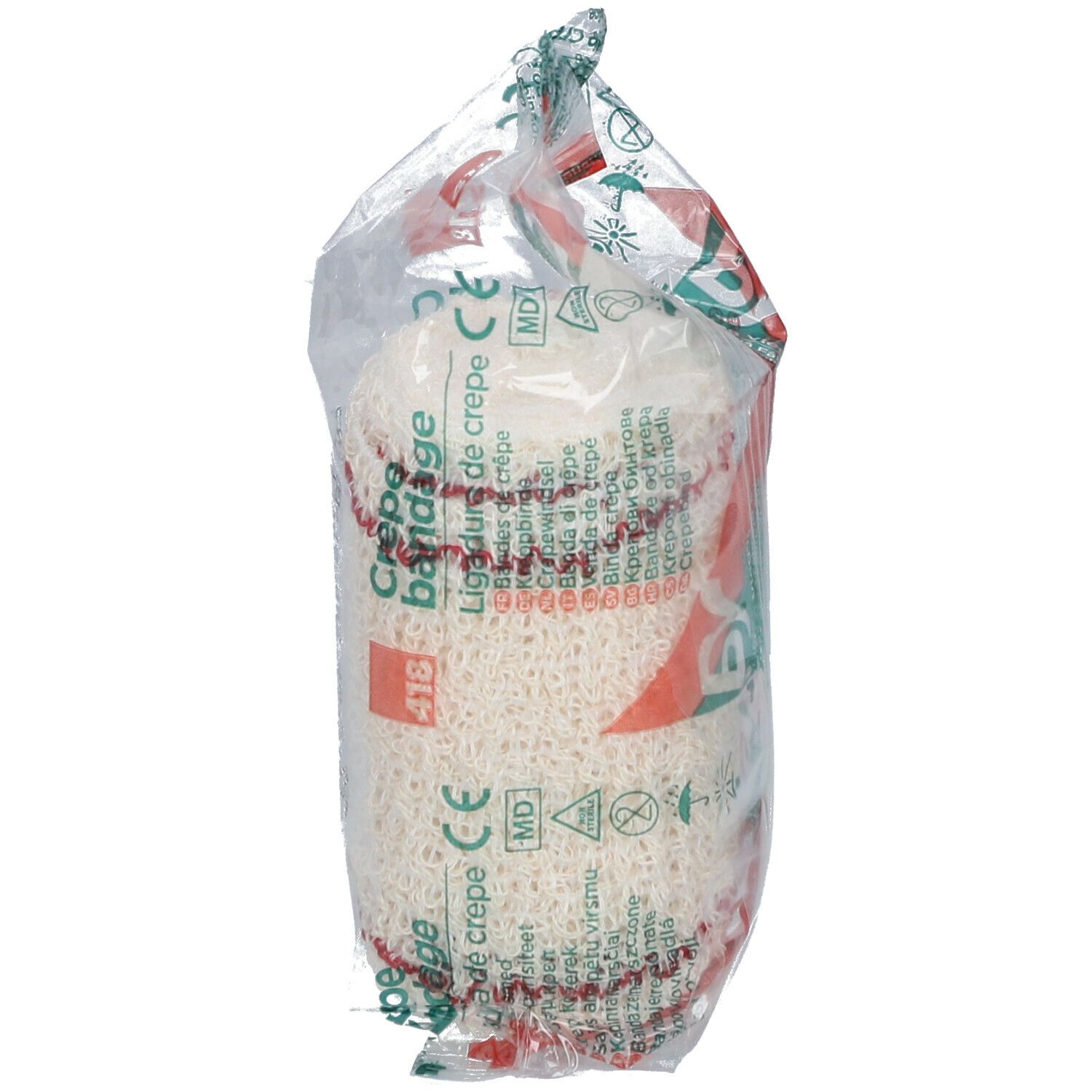 Zeno Krepp-Bandage 7 cm x 4 m + Rotes Filet