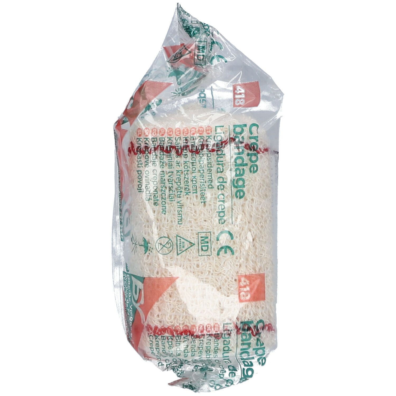 Zeno Krepp-Bandage 7 cm x 4 m + Rotes Filet