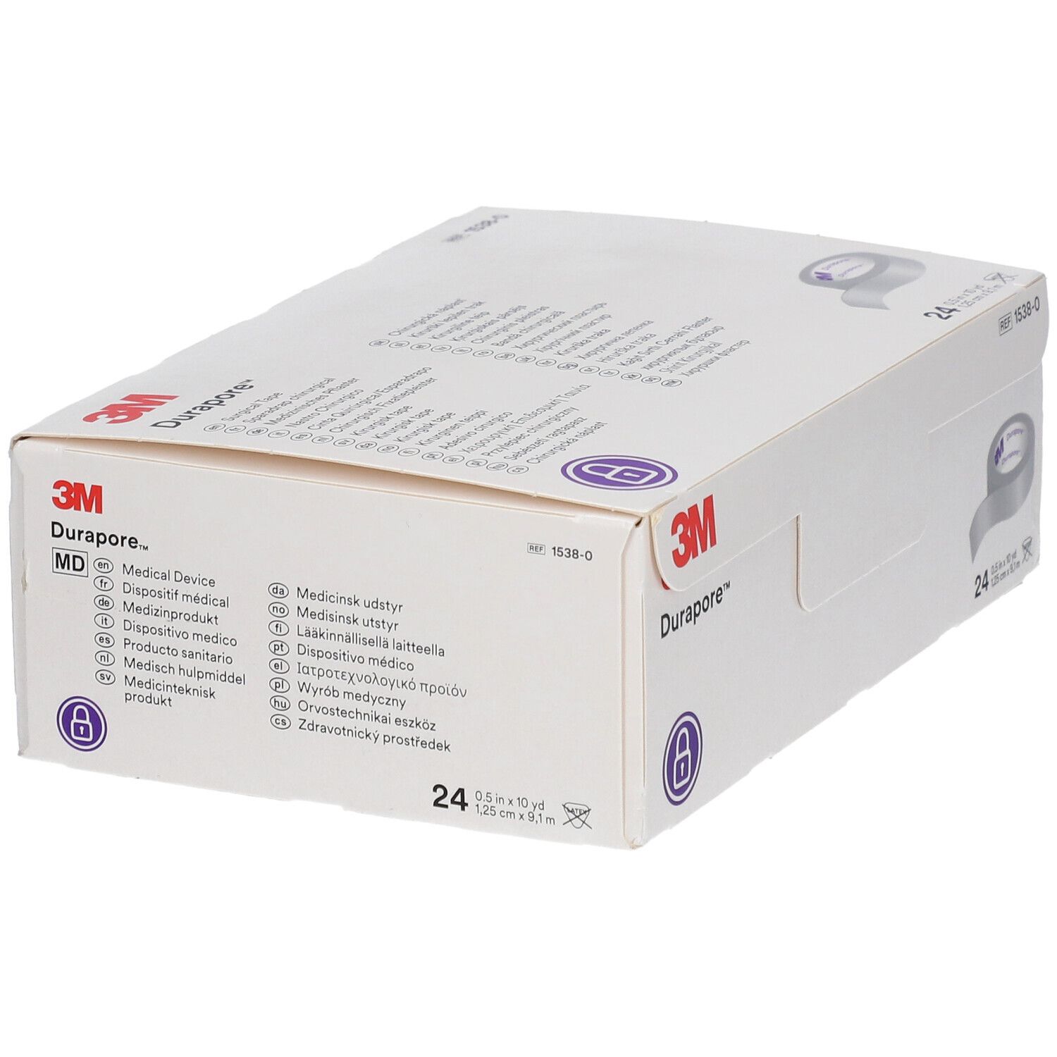 3M™ Durapore™ medizinische Pflaster 1,25 cm x 9,1 m
