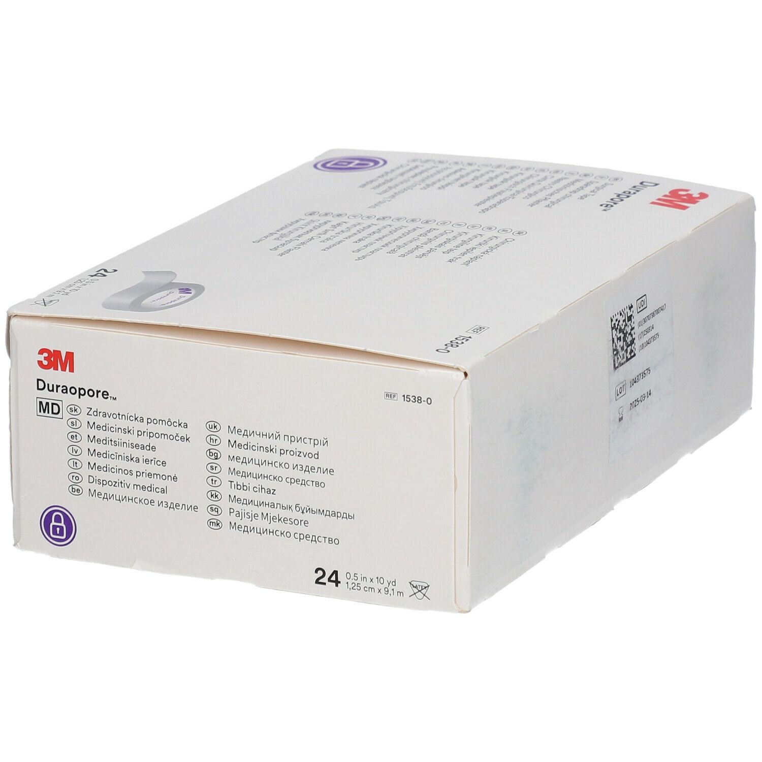 3M™ Durapore™ medizinische Pflaster 1,25 cm x 9,1 m