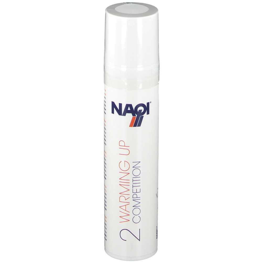 Weißes Produkt mit NAQI-Logo und Aufschrift "Warming Up Competition 2".