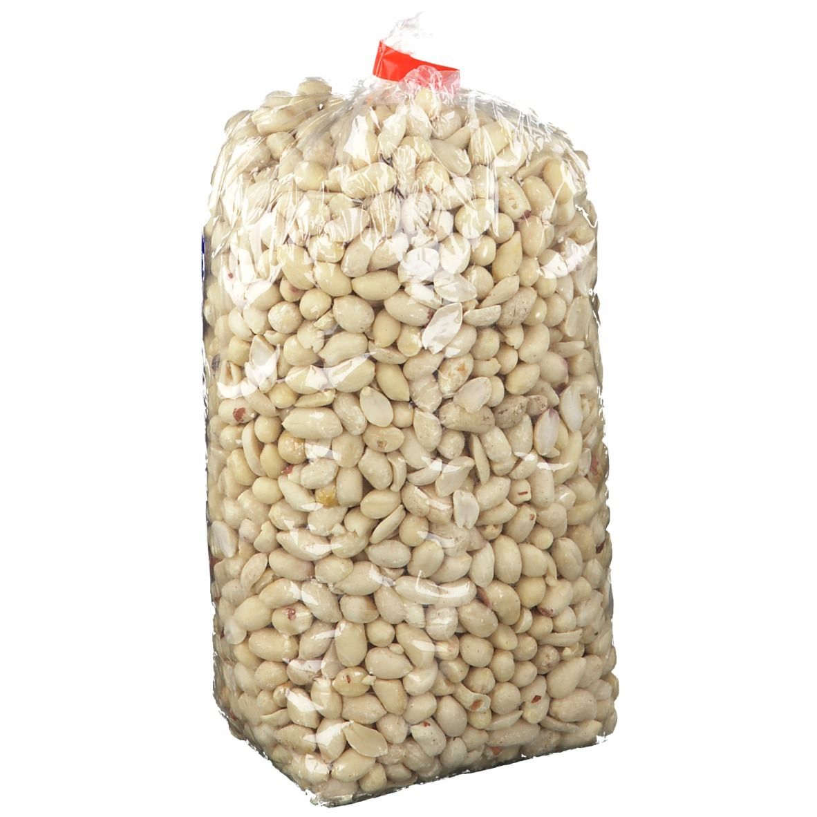 Sac transparent de Pionas Pindas Pigeons. Contient des cacahuètes blanches. Inscription visible: Belgavet Seiffert Antwerpen.