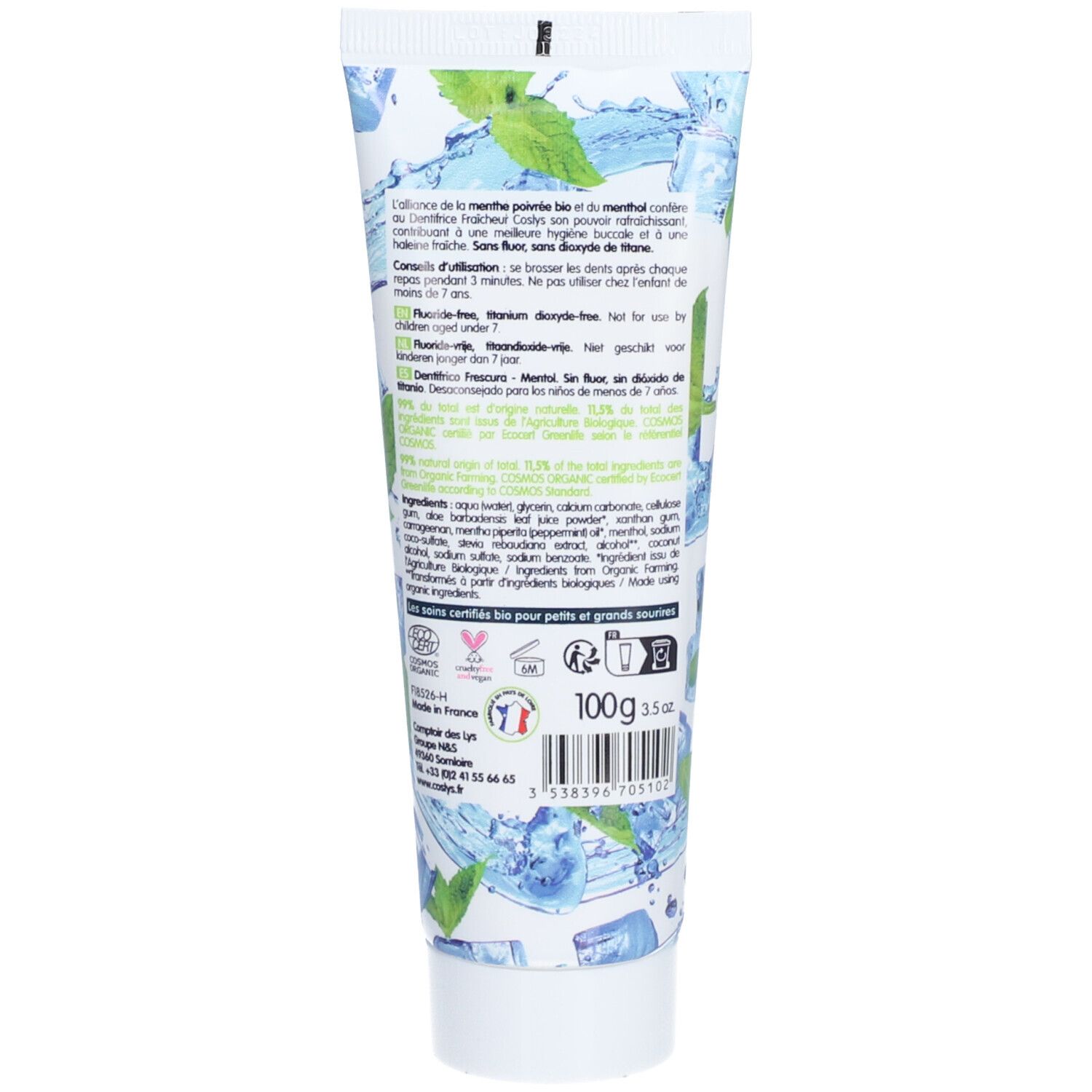 COSLYS DENT FRAICHEUR BIO 100G