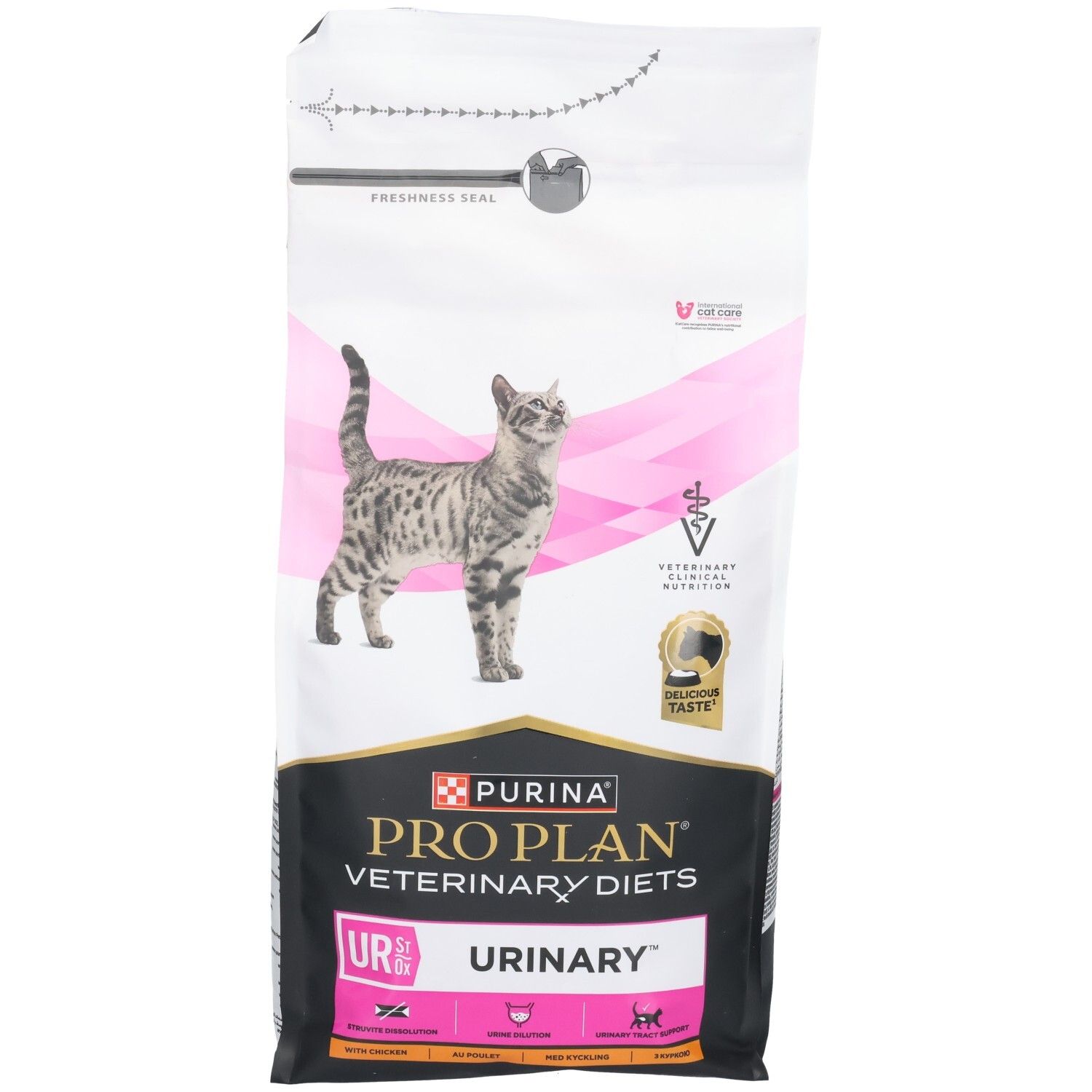 Beutel mit Trockenfutter für Katzen. Marke: Purina Pro Plan Veterinary Diets. Aufdruck: UR Urinary.
