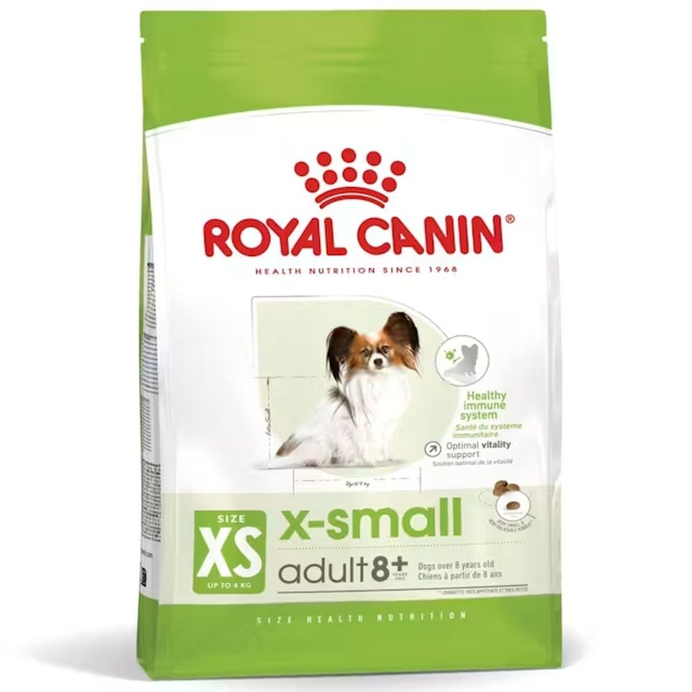 Royal Canin X-SMALL ADULT 8+ Hundefutter. Beutel mit 3kg. Für Hunde über 8 Jahre.