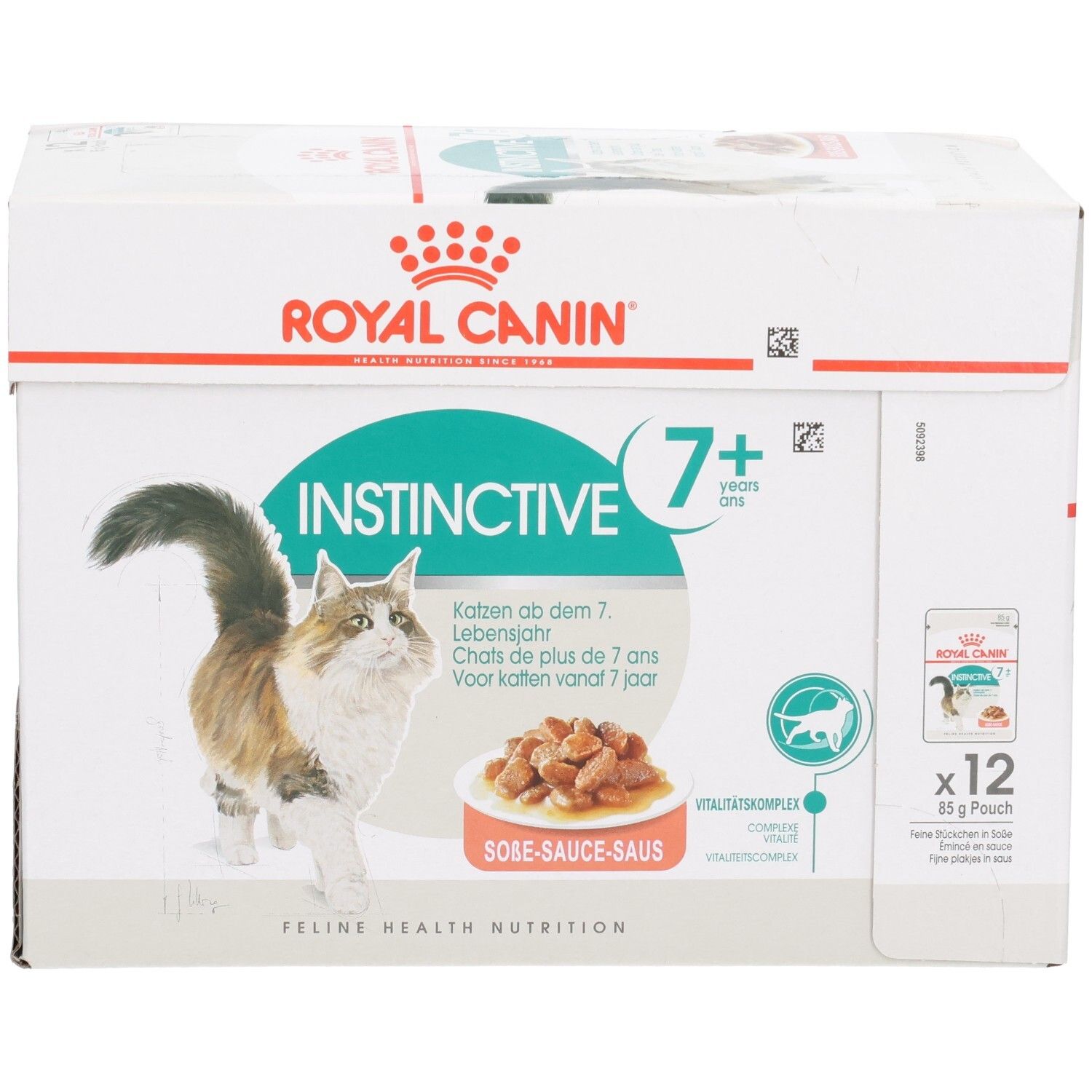 Royal Canin Instinctive 7+ Multipack: 12 Beutel à 85g Nassfutter für Katzen ab 7 Jahren in Soße.