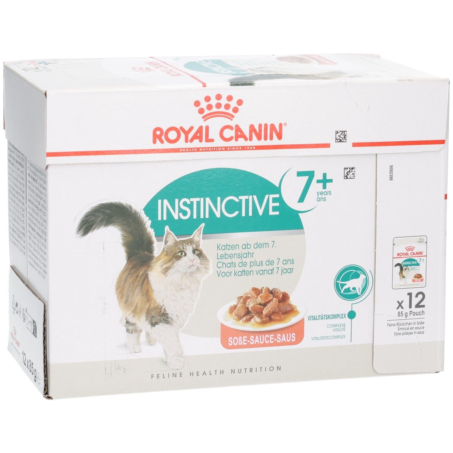 Royal Canin Instinctive 7+ Multipack: 12 Beutel à 85g Nassfutter für Katzen ab 7 Jahren in Soße.