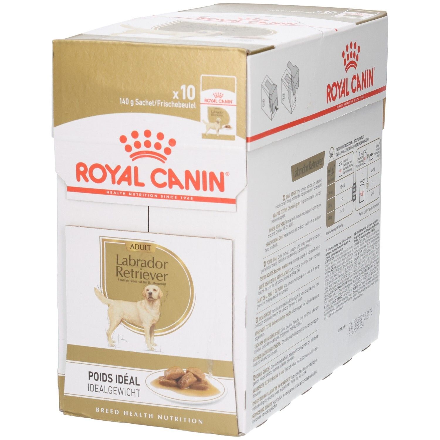 Royal Canin Labrador Retriever Adult Futterkarton mit 10 Beuteln.
