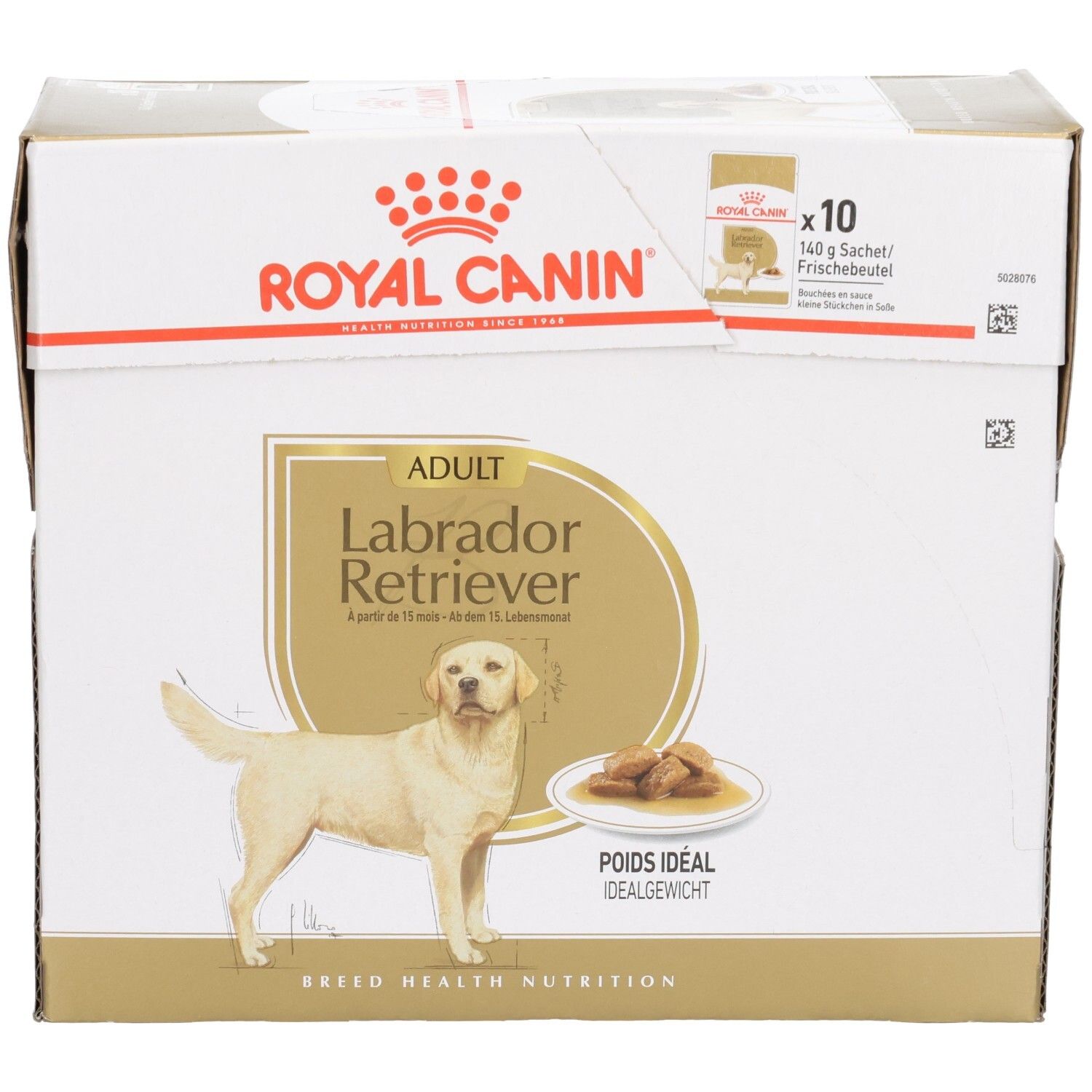 Royal Canin Labrador Retriever Adult Futterkarton mit 10 Beuteln.