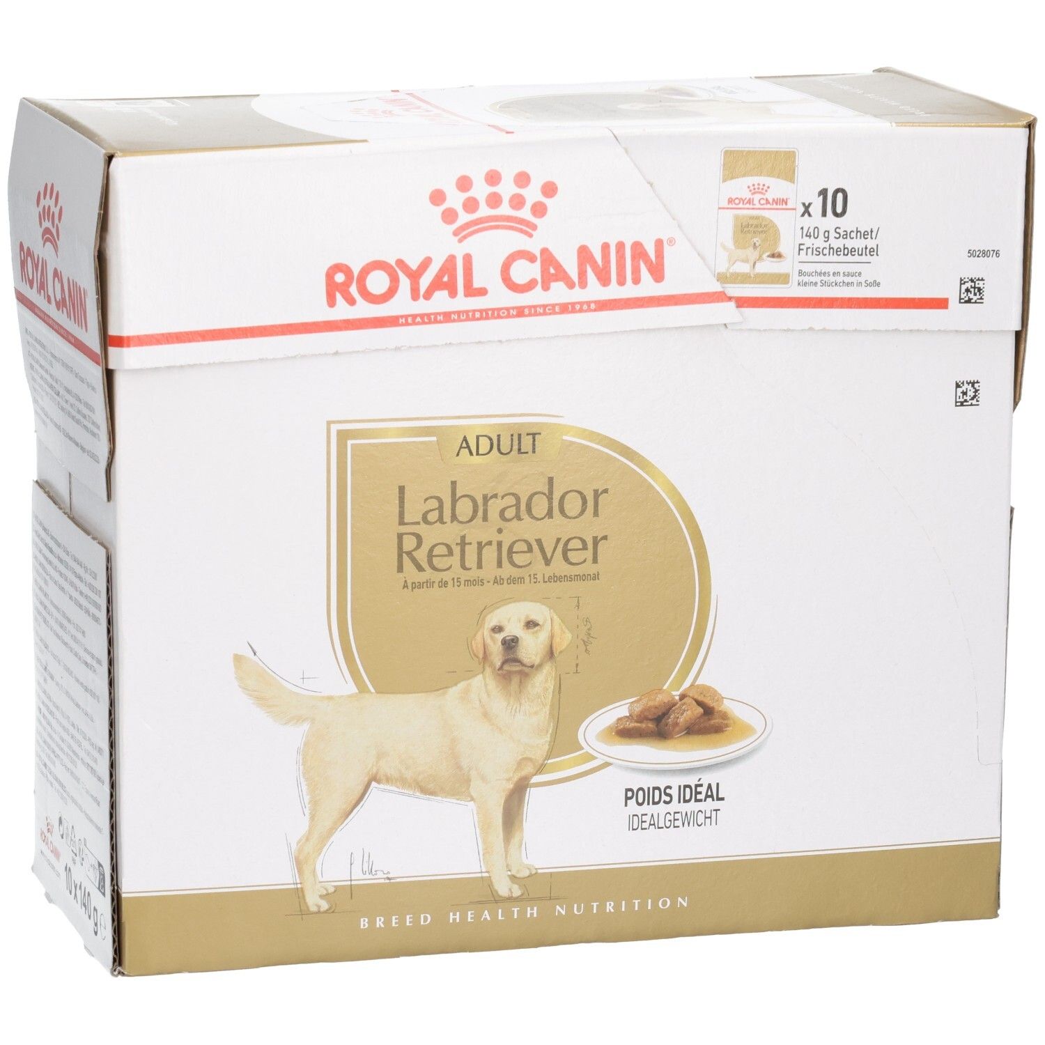 Royal Canin Labrador Retriever Adult Futterkarton mit 10 Beuteln.