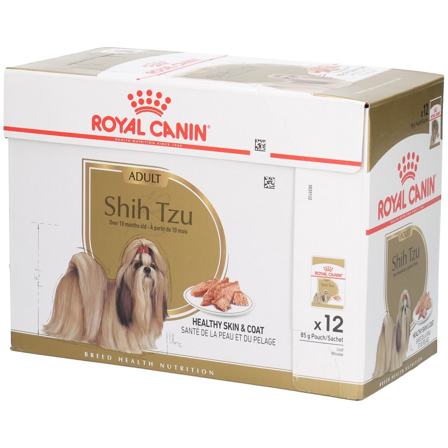 Royal Canin Shih Tzu Adult: 12 Beutel à 85g für gesunde Haut und Fell.