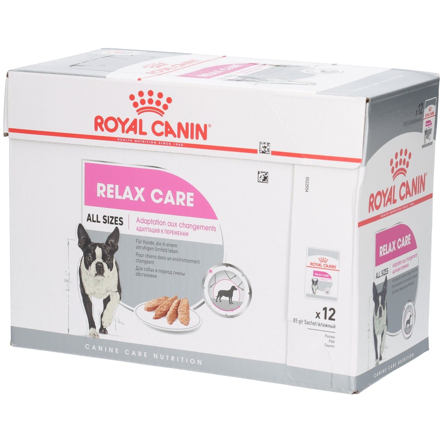 Royal Canin Relax Care Karton mit 12 Beuteln, All Sizes, für Hunde.