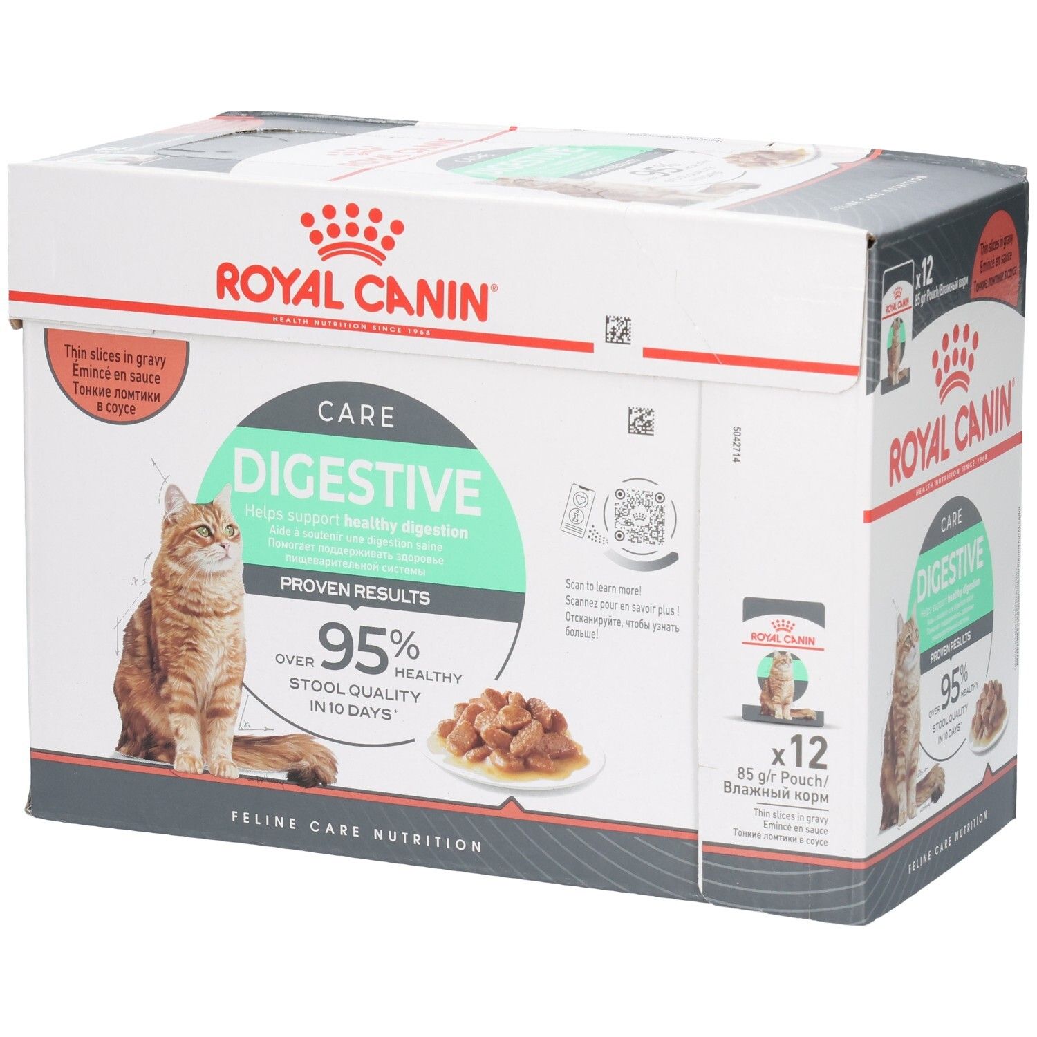 Royal Canin Digestive Care Futterbox mit 12 Beuteln à 85g.