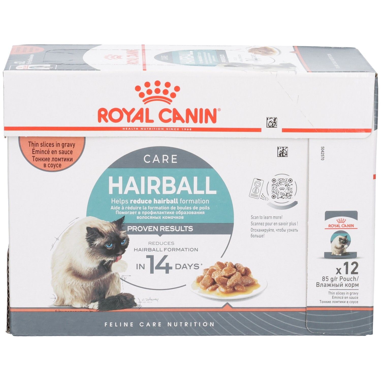 Royal Canin Hairball Care Multipack: 12 Beutel à 85g in Soße für Katzen.