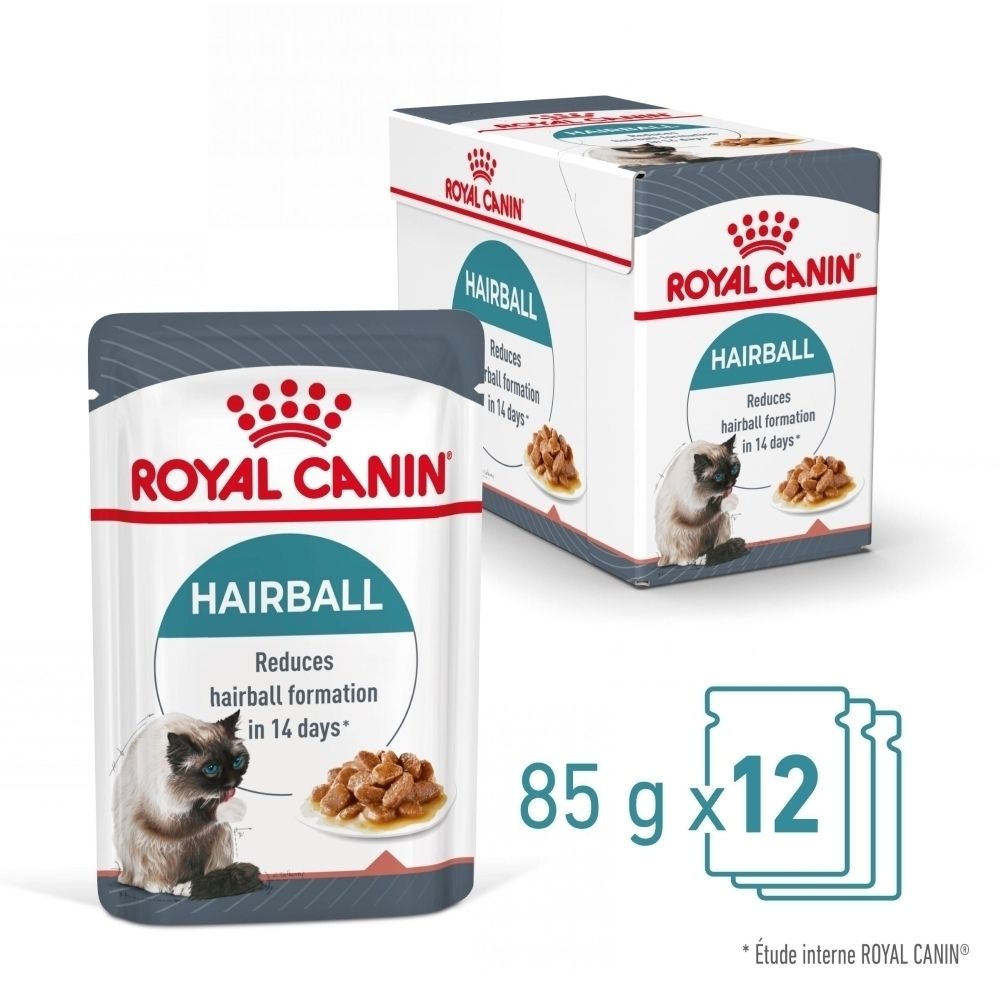 Royal Canin Hairball Katzenfutter in Beutel und Karton. 12 Beutel à 85g.