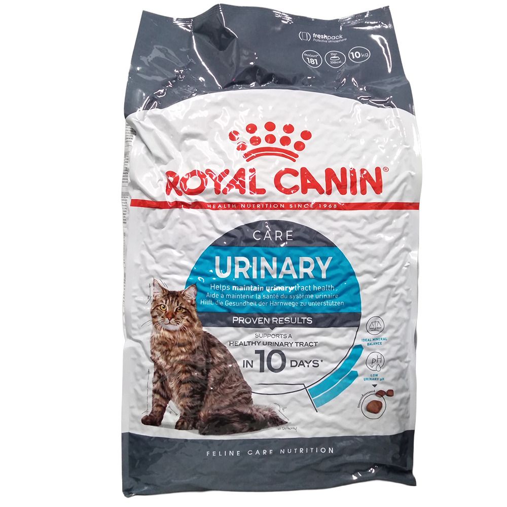 Royal Canin Urinary Care Katzenfutter-Sack mit Katze und Produktinformationen.