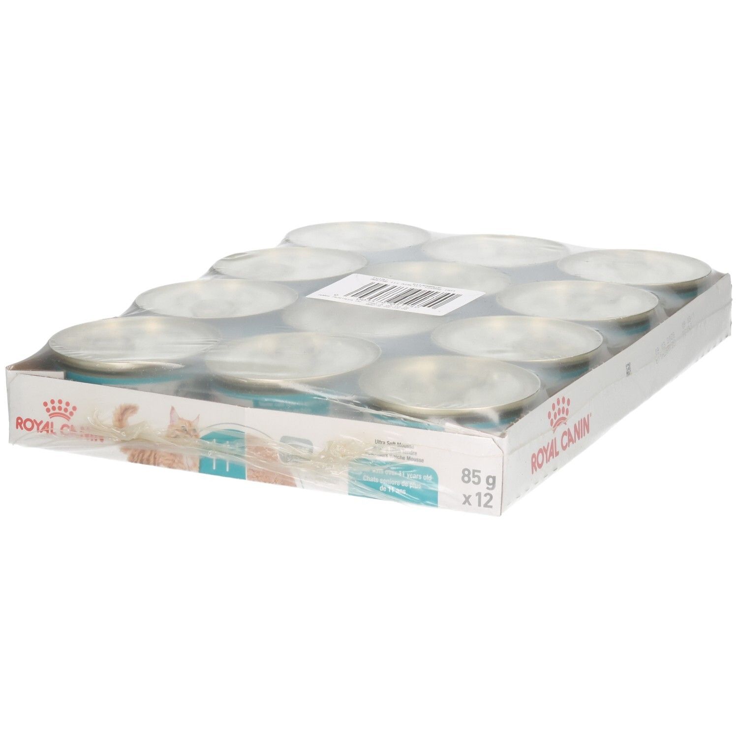 Verpackung mit 12 Dosen Royal Canin Katzenfutter, 85g pro Dose.