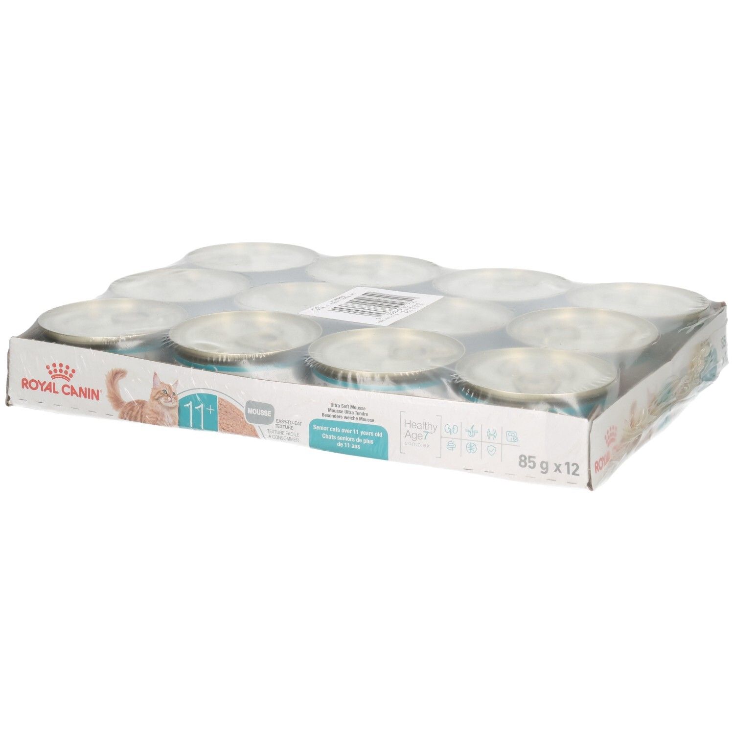Verpackung mit 12 Dosen Royal Canin Katzenfutter, 85g pro Dose.